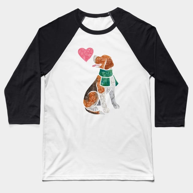 Foxhound watercolour Baseball T-Shirt by animalartbyjess